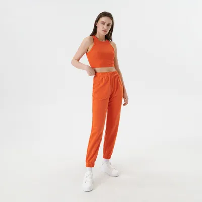 Sinsay Spodnie dresowe - Pomarańczowy