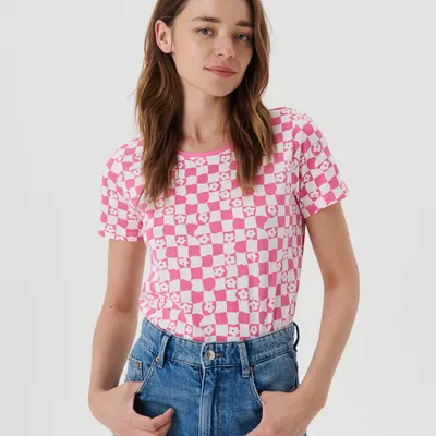 Sinsay Koszulka ze wzorem - Różowy