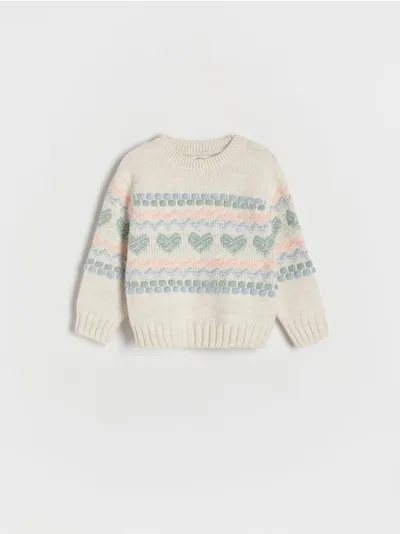 Reserved Sweter o swobodnym fasonie, wykonany z dzianiny. - wielobarwny