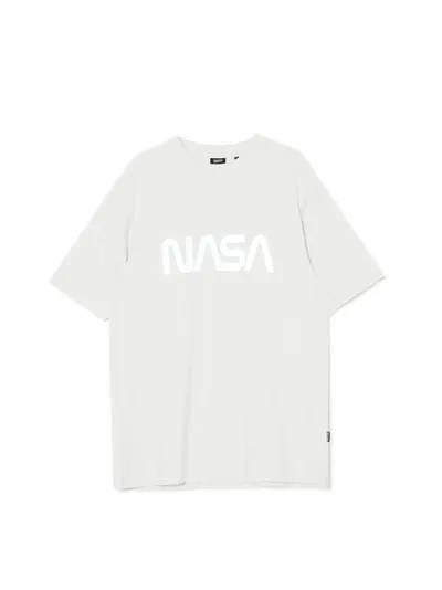 Cropp Szary t-shirt z napisem NASA