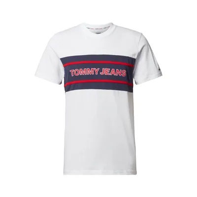 Tommy Jeans Tommy Jeans T-shirt z bawełny ekologicznej z paskami z logo