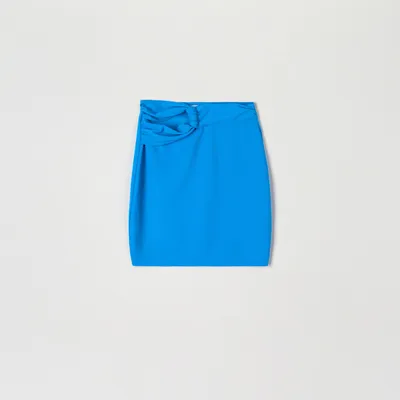 Sinsay Spódnica mini z wiązaniem - Niebieski