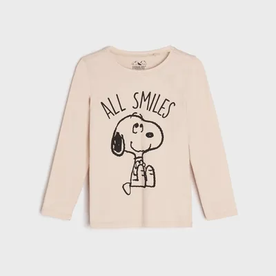Sinsay Koszulka Snoopy - Beżowy