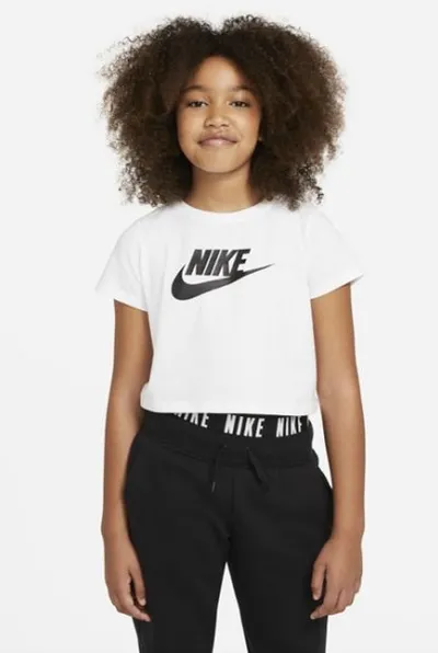 Nike Krótki T-shirt dla dużych dzieci (dziewcząt) Nike Sportswear - Biel