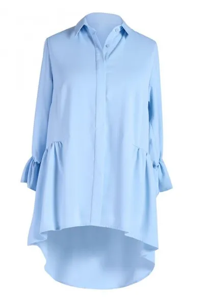 XL-ka Jasno niebieska koszula damska plus size ANNABEL - rękaw 3/4
