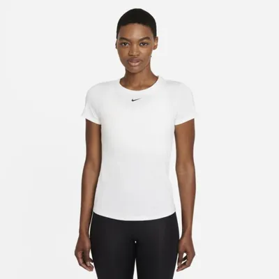 Nike Damska koszulka z krótkim rękawem o dopasowanym kroju Nike Dri-FIT One - Biel