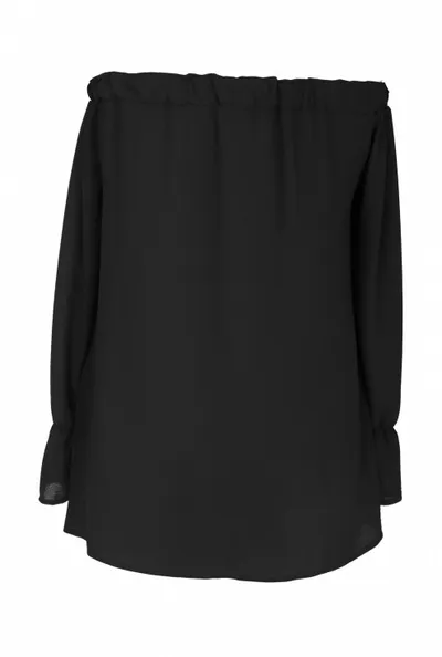 XL-ka Czarna bluzka hiszpanka z długim rękawem MARCELA