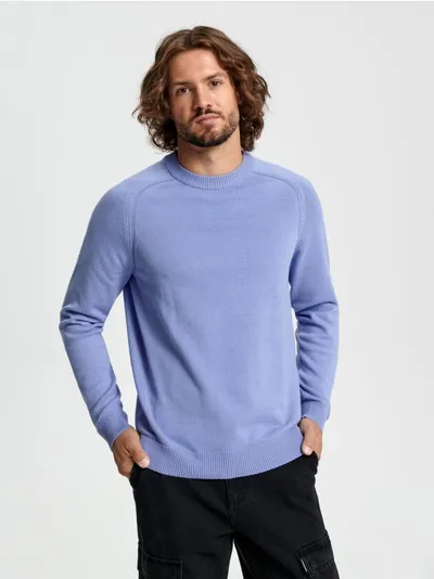 Sinsay Miekki, bawełniany sweter o regularnym kroju. - niebieski