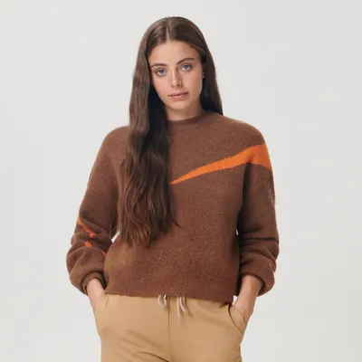 Sinsay Sweter oversize - Brązowy