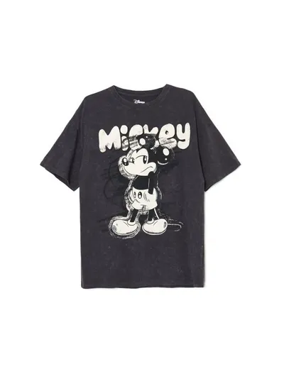 Cropp Ciemnoszary t-shirt Mickey Mouse