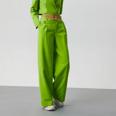 Sinsay Spodnie wide leg - Zielony