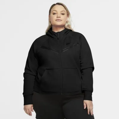 Nike Damska bluza z kapturem i zamkiem na całej długości Nike Sportswear Tech Fleece Windrunner (duże rozmiary) - Czerń