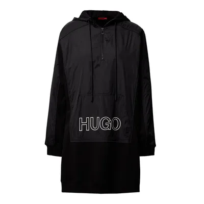 Hugo HUGO Bluza z kapturem o kroju oversized z detalami z logo