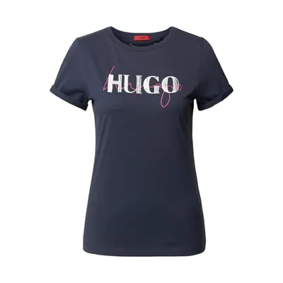 Hugo HUGO T-shirt z czystej bawełny ekologicznej z nadrukiem z logo