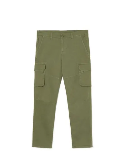 Cropp Zielone spodnie cargo
