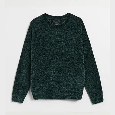 House Ciemnozielony sweter regular fit - Khaki
