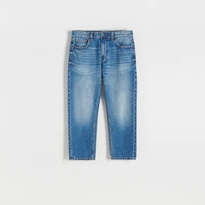 Reserved Jeansy regular cropped - Granatowy