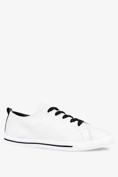 Casu Białe trampki damskie buty sportowe sznurowane casu 6398