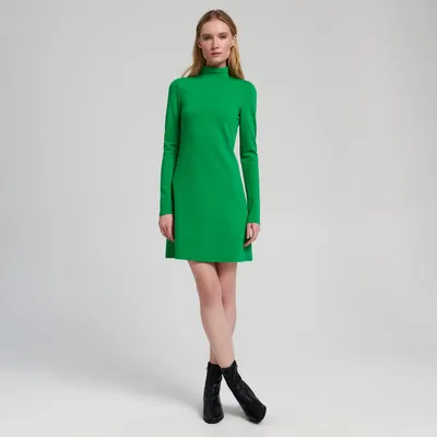 Sinsay Sukienka mini ze stójką - Zielony