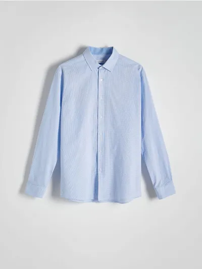 Reserved Koszula o regularnym kroju, z kolekcji PREMIUM, wykonana z bawełnianej tkaniny. - jasnoniebieski