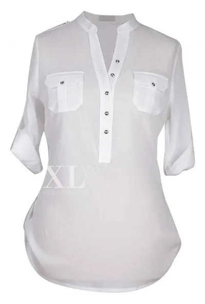 XL-ka Biała bluzka wizytowa plus size- IDA