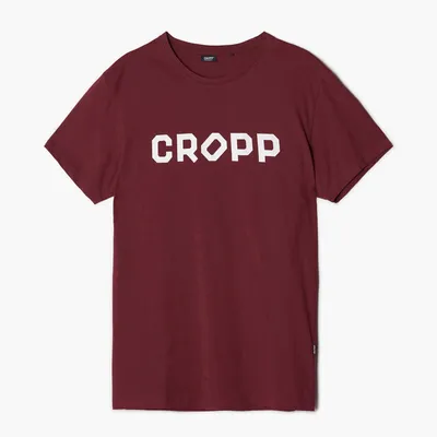 Cropp T-shirt z nadrukiem CROPP - Bordowy
