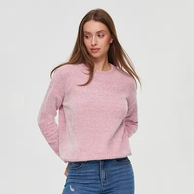 House Różowy sweter regular fit - Różowy