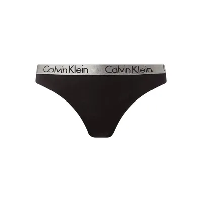 Calvin Klein Underwear Calvin Klein Underwear Stringi z paskiem z logo z efektem metalicznym