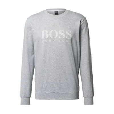 Boss BOSS Bluza o kroju regular fit z nadrukiem z logo i paskami w kontrastowym kolorze