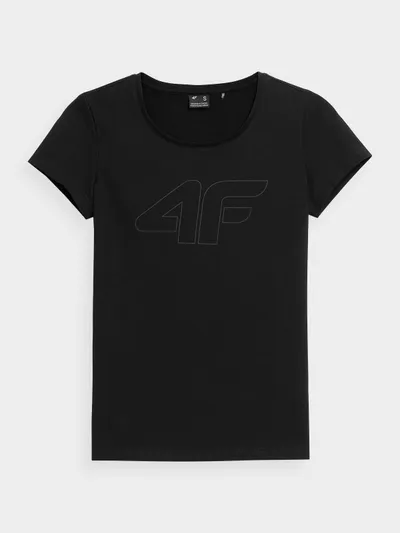 4F T-shirt regular z nadrukiem damski