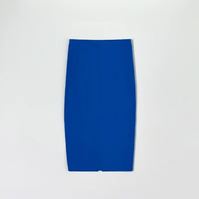 Sinsay Spódnica midi z rozcięciem - Niebieski