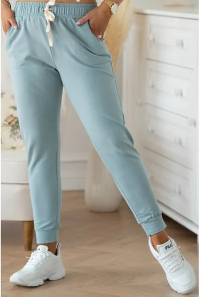 XL-ka Seledynowe spodnie dresowe plus size - Michaela