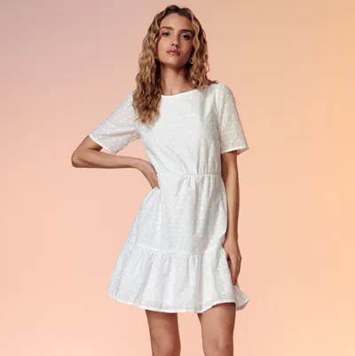Sinsay Sukienka mini z ozdobnym tyłem - Biały