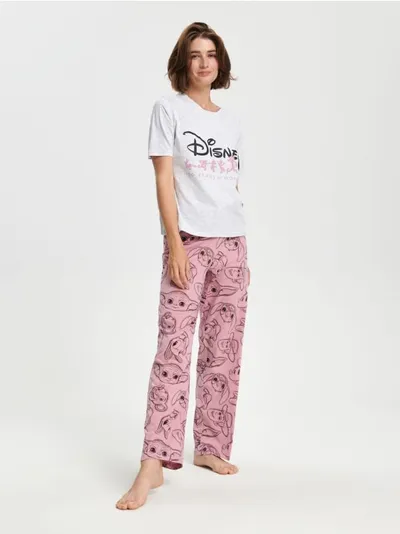 Sinsay Dwuczęściowa piżama bawełniana Disney 100. - szary