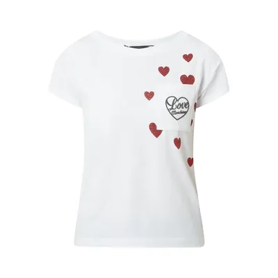 Love Moschino Love Moschino T-Shirt z błyszczącym efektem