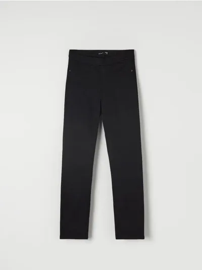 Sinsay Spodnie jegginsy wykonane z bawełnianej tkaniny z dodatkiem elastycznych włókien. - czarny