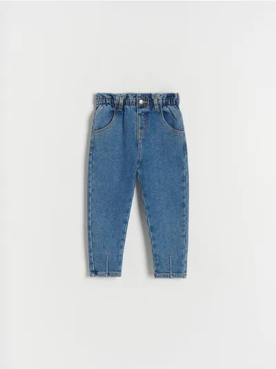 Reserved Jeansy typu baggy, wykonane z miękkiego denimu. - niebieski