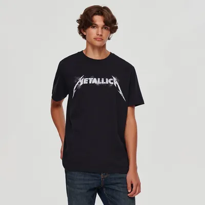 House Koszulka z nadrukiem Metallica czarna - Czarny