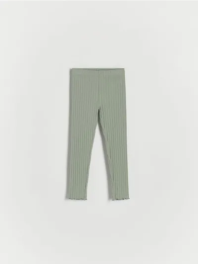 Reserved Spodnie typu legginsy, wykonane z bawełny. - jasnozielony