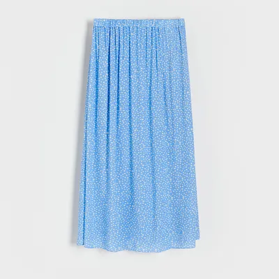 Reserved Kopertowa spódnica z wiskozy - Niebieski