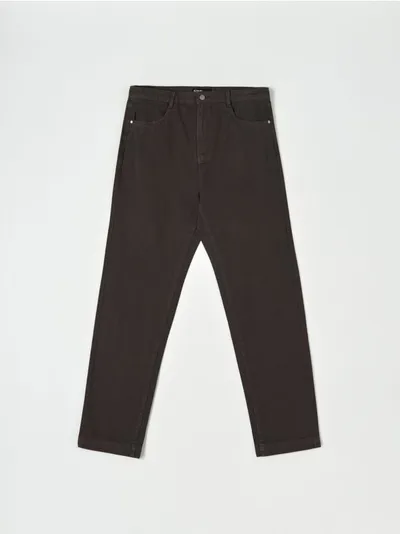 Sinsay Spodnie uszyte w 100% z bawełny z czterema kieszeniami. - szary