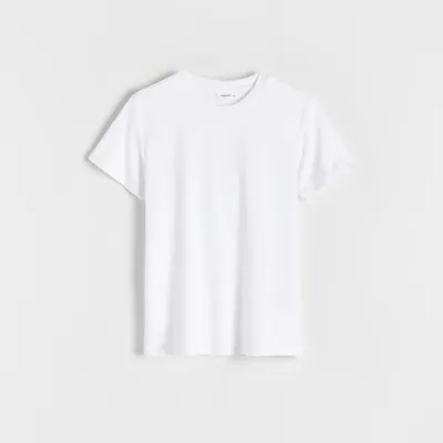 Reserved Bawełniany t-shirt - Biały