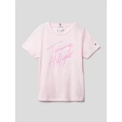 Tommy Hilfiger Tommy Hilfiger Kids T-shirt z błyszczącym napisem