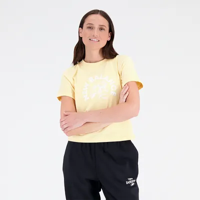 New Balance Koszulka damska New Balance WT31554RAW – żółta