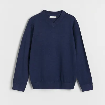 Melanżowy sweter z wiskozą - Niebieski