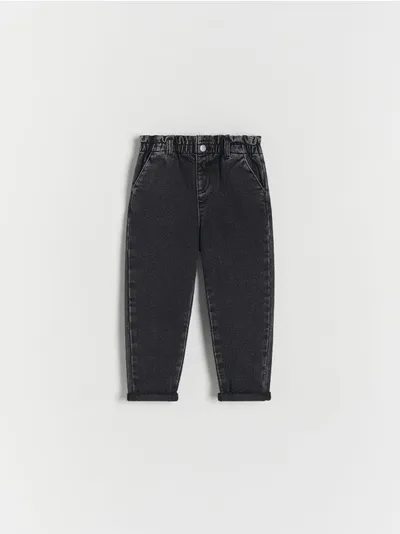 Reserved Jeansy typu baggy, wykonane z bawełnianej tkaniny. - szary