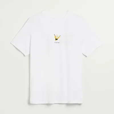 House Biala koszulka z mini nadrukiem - Biały
