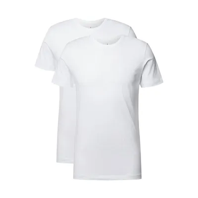 RAGMAN RAGMAN T-shirt o kroju body fit z bawełny pima w zestawie 2 szt.