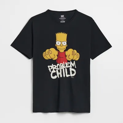 House Koszulka z nadrukiem The Simpsons - Czarny