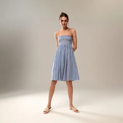 Sinsay Sukienka mini na ramiączkach - Niebieski
